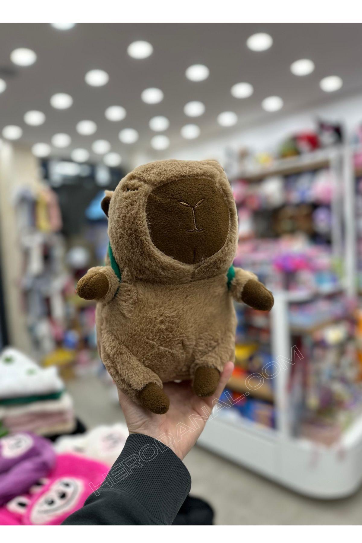 Sevimli Capybara Peluş - 30 cm - Kaplumbağa Çantalı