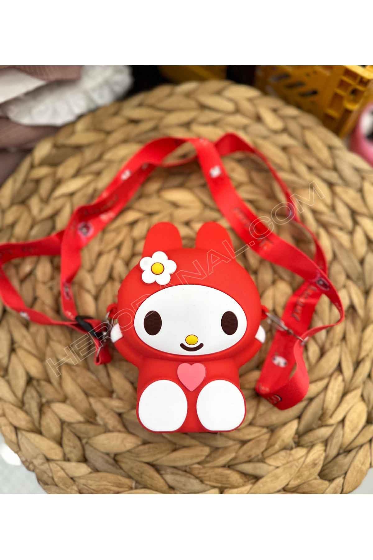 Sevimli My Melody Dik Silikon Çanta - Kırmızı