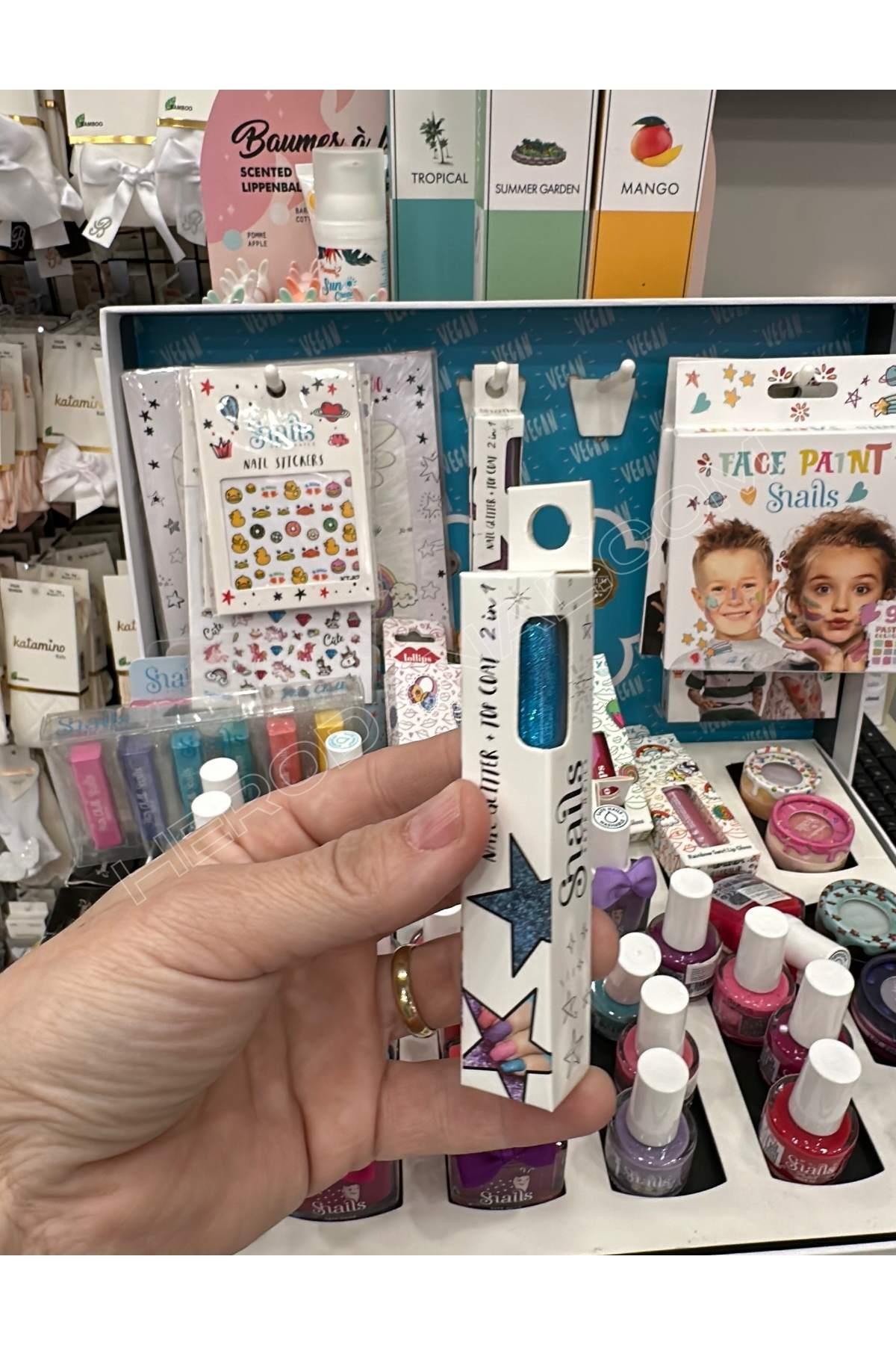 Snails Simli Tırnak Cilası - Dust Blue