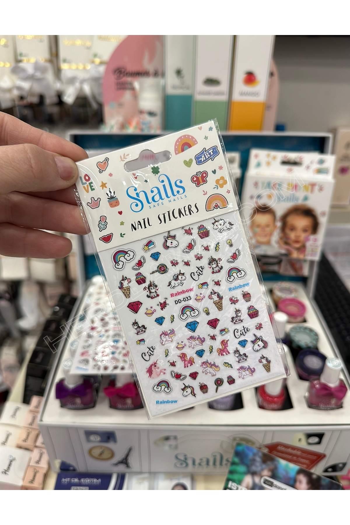 Snails Tırnak Sticker Seti - Model 6 - Unicorn Rinbow