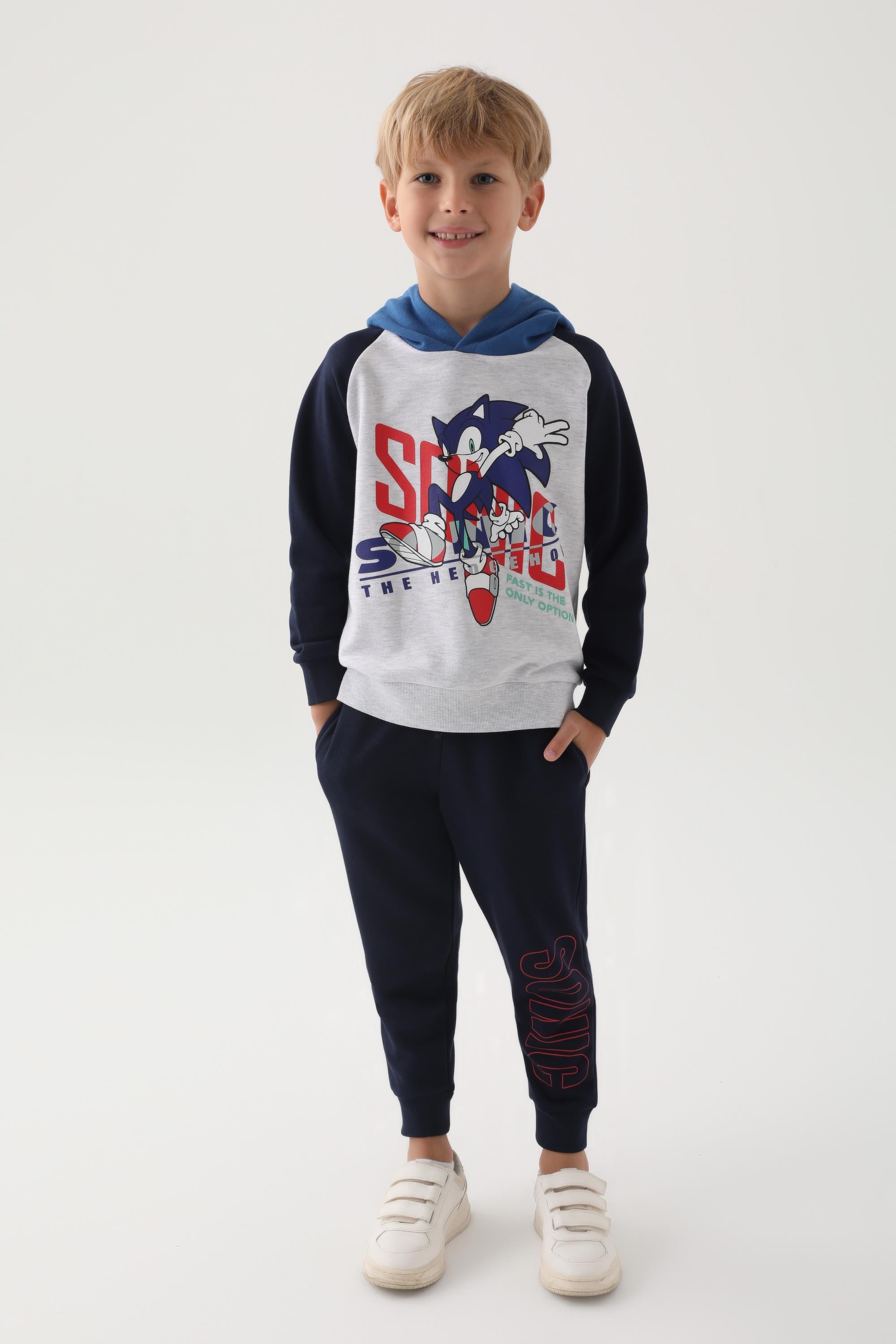 Sonic Modern Sonic Gri Baskılı Erkek Çocuk Eşofman Takımı