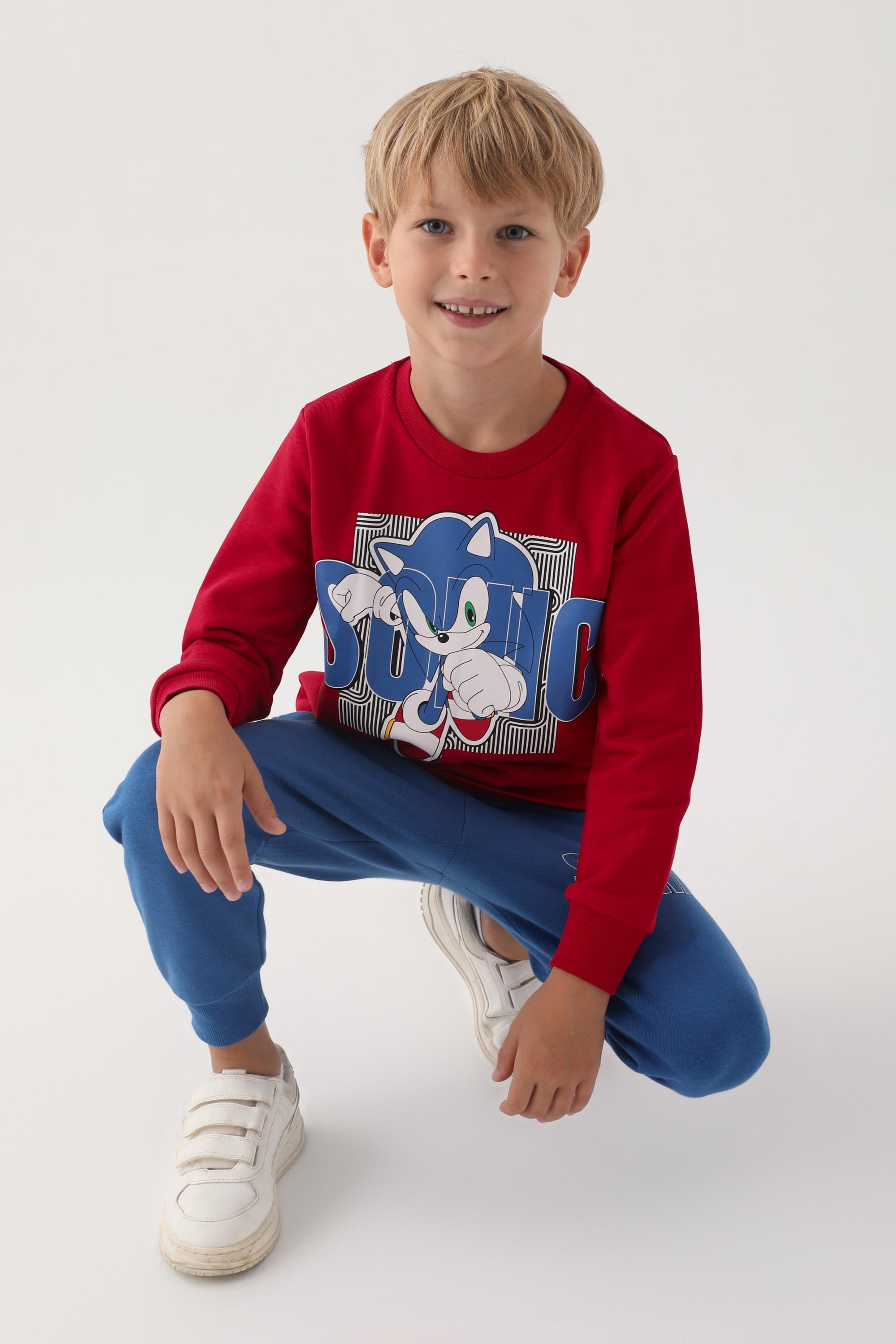 Sonic Modern Sonic Kırmızı Baskılı Erkek Çocuk Eşofman Takımı