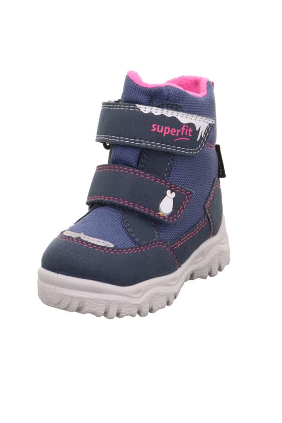 SuperFit Kız Çocuk Sympatex Pembeli Yarı Bot Ayakkabı - Lacivert
