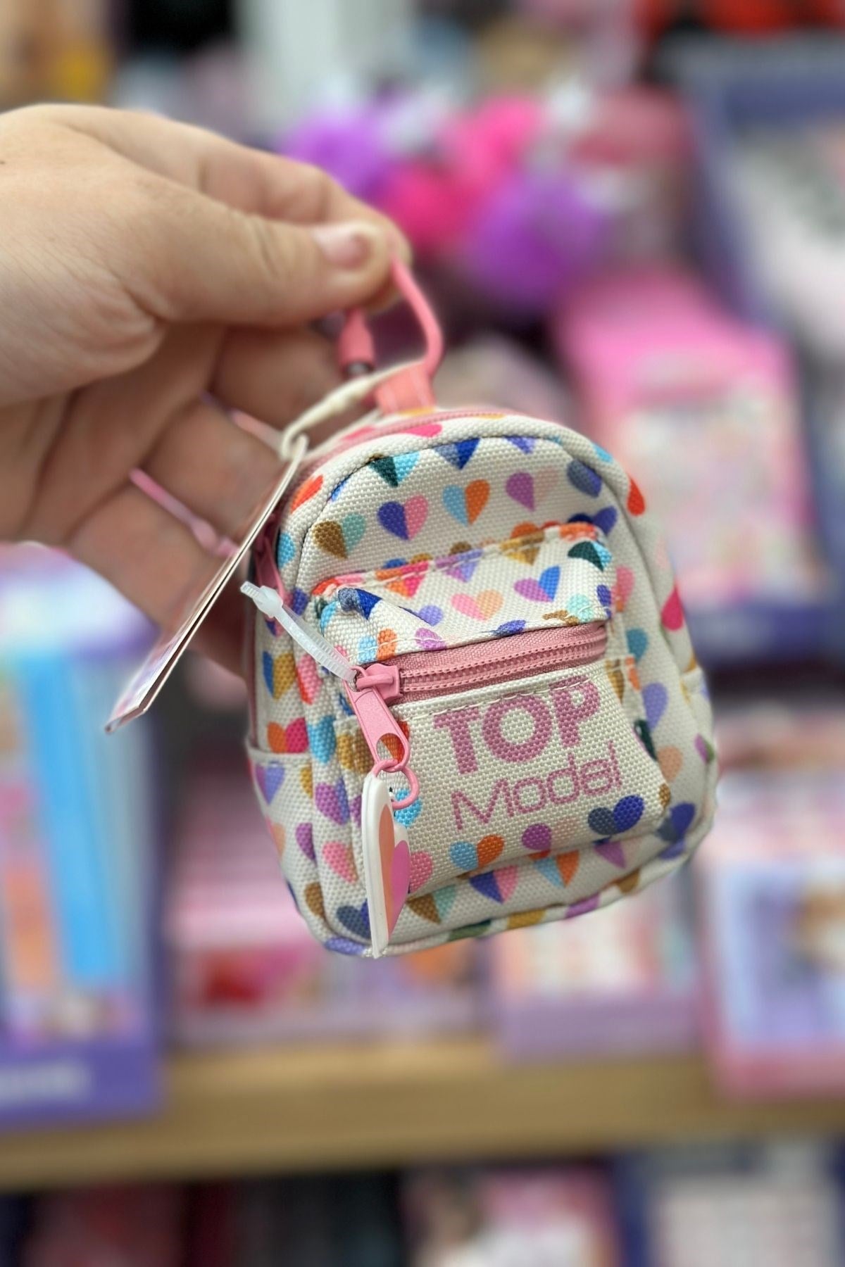 TOPModel Kalp Desenli Klipsli Sırt Çantası ve Mini Kırtasiye Seti - 413800