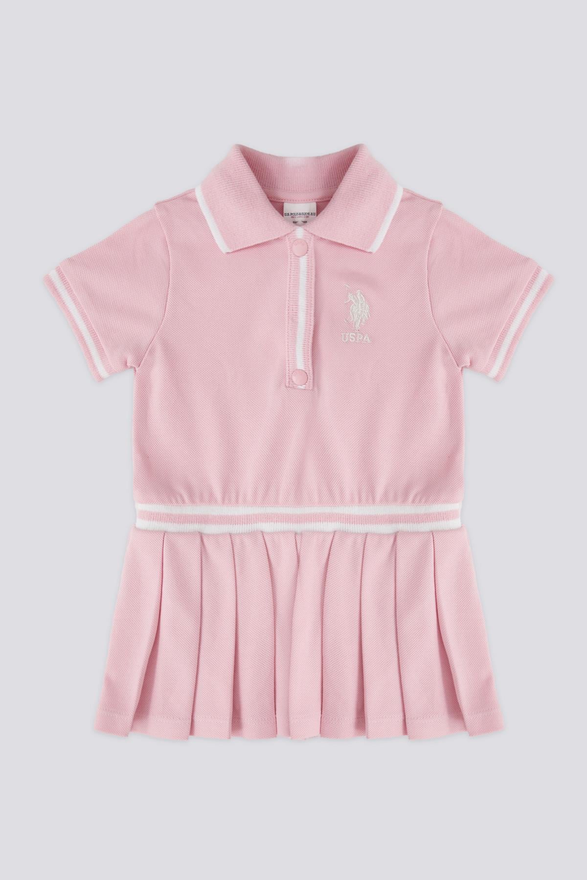 U.S. Polo Assn. Kız Bebek Pike - Elbise - Pembe