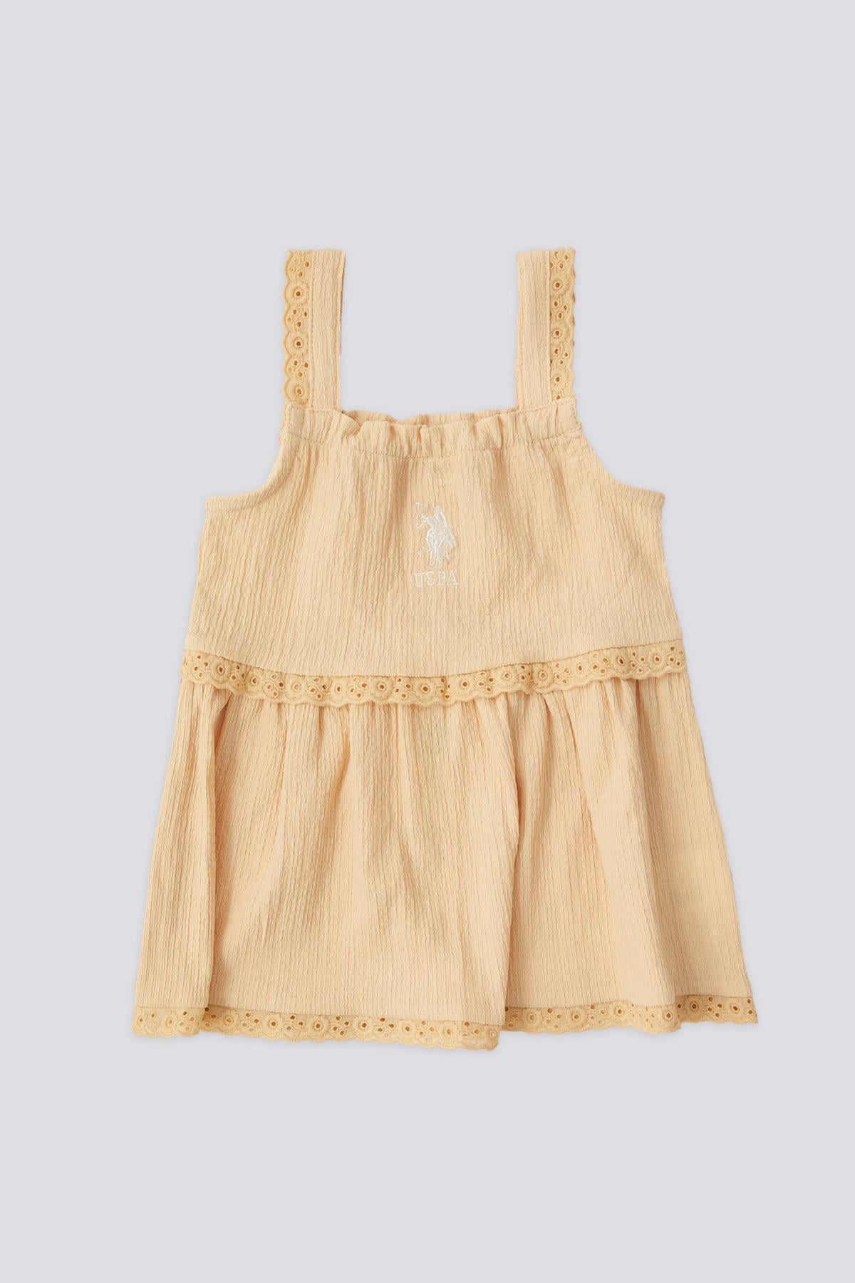 U.S. Polo Assn. Kız Bebek Askılı Elbise  - Soft Sarı