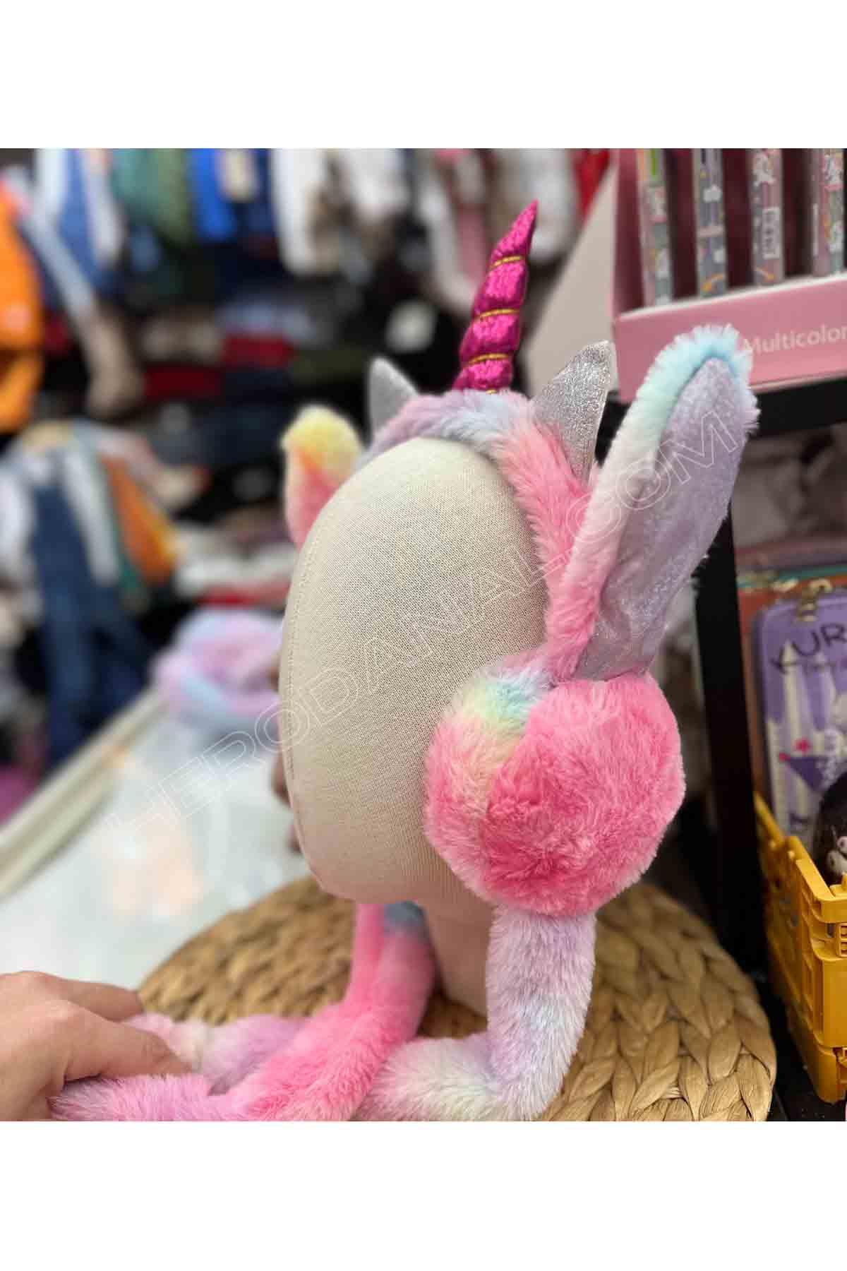 Unikorn Oynar Sesli Peluş Kulaklık - Pembe Mix