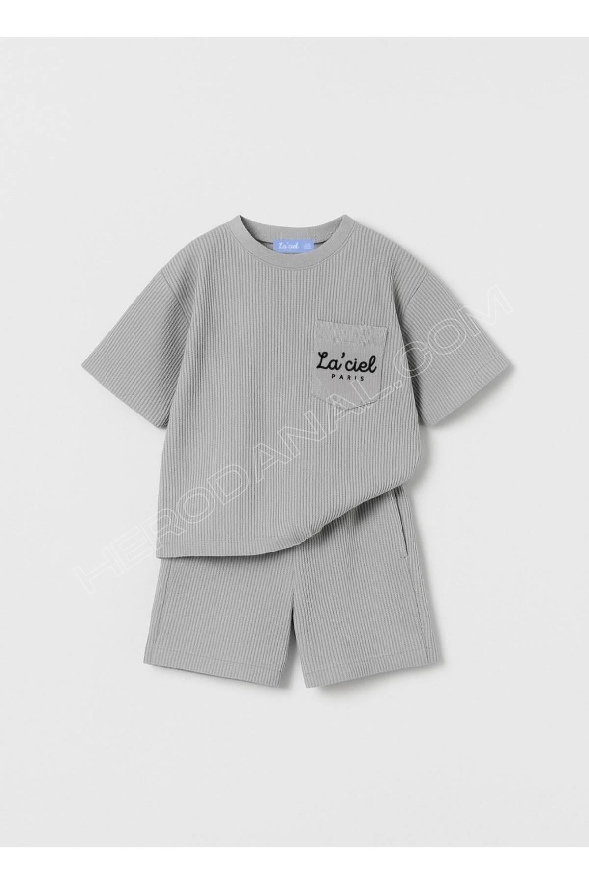 Waffle T-shırt 2'li Takım - Gri