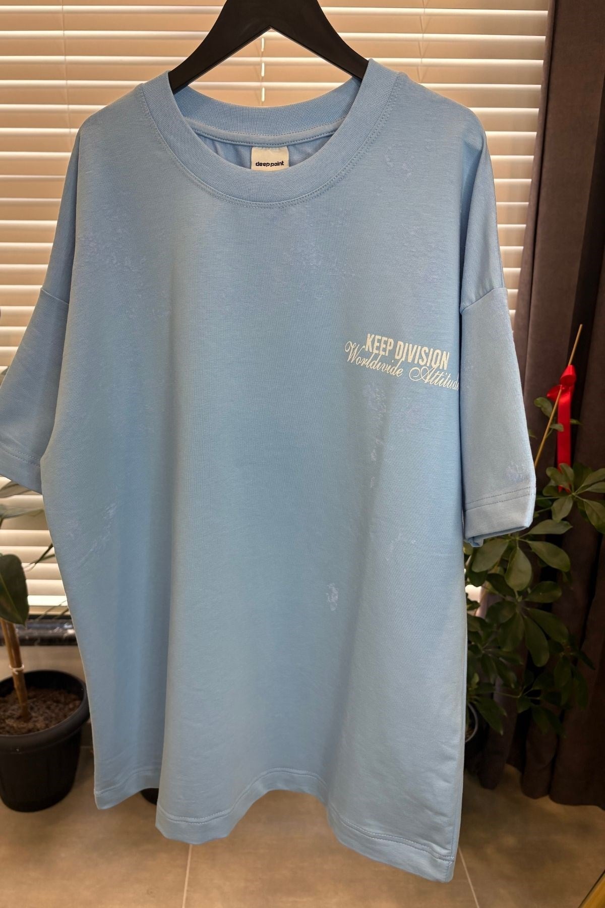 Yetişkin Erkek Baskılı Tshirt -Mavi