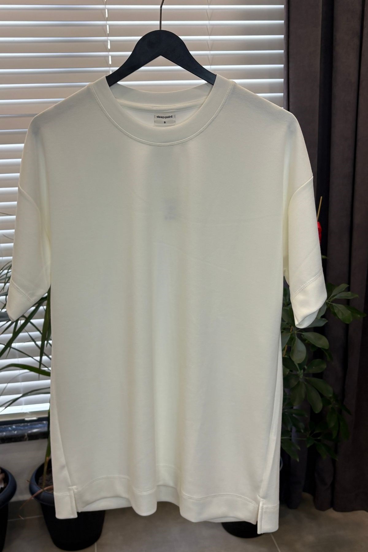 Yetişkin Erkek Düz Oversize Tshirt - Beyaz