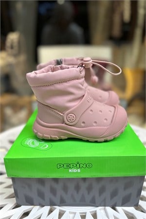 Kız Çocuk İçi Yünlü Kauçuk Taban Yağmur Cizmesi - Soft Pembe