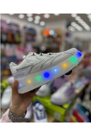 Patenli Yetişkin Çocuk Spor Ayakkabı Model 1 - Beyaz