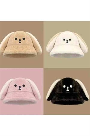 Peluş Şapka Tavşan Kulak Model 3-9 Yaş Uyumlu