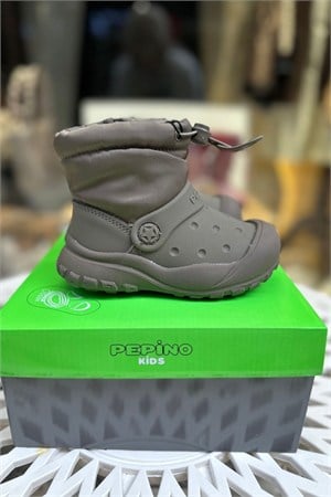 Unisex Çocuk İçi Yünlü Kauçuk Taban Yağmur Cizmesi - Haki
