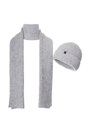 UNİSEX GARSON-YETİŞKİN BOY 2'Lİ ATKI BERE SET - GRİ