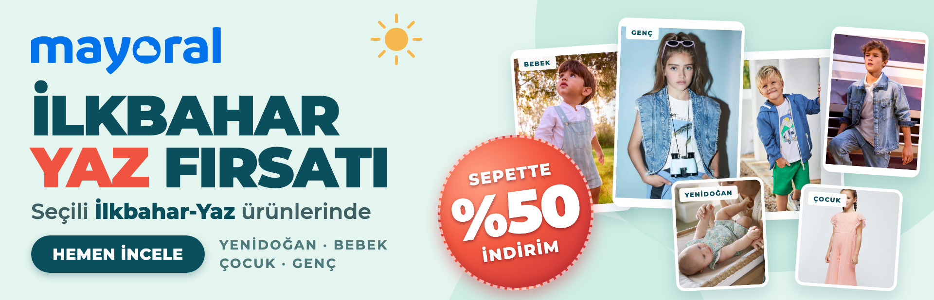 Mayoral İlkbahar Yaz Sepette %50 İndirim
