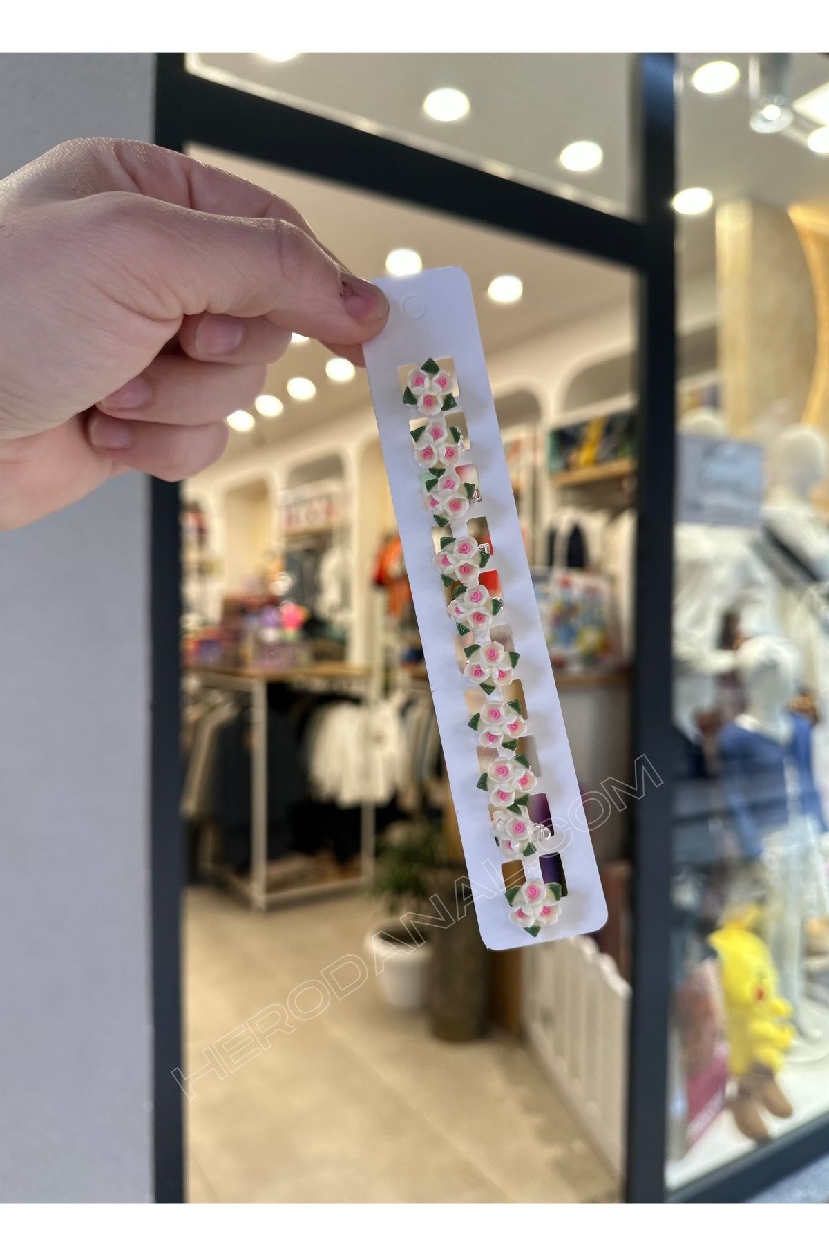 3'lü Buket Çiçek Trend Saç Küpesi 10'lu - Krem