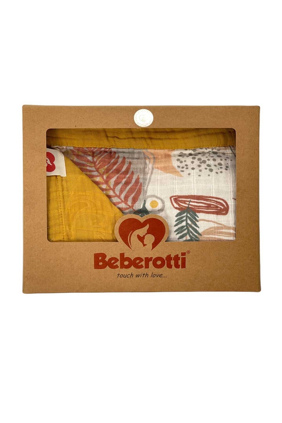 4 Kat Çift Yönlü Müslin Battaniye 145*100 cm | Hardal Kenarlı