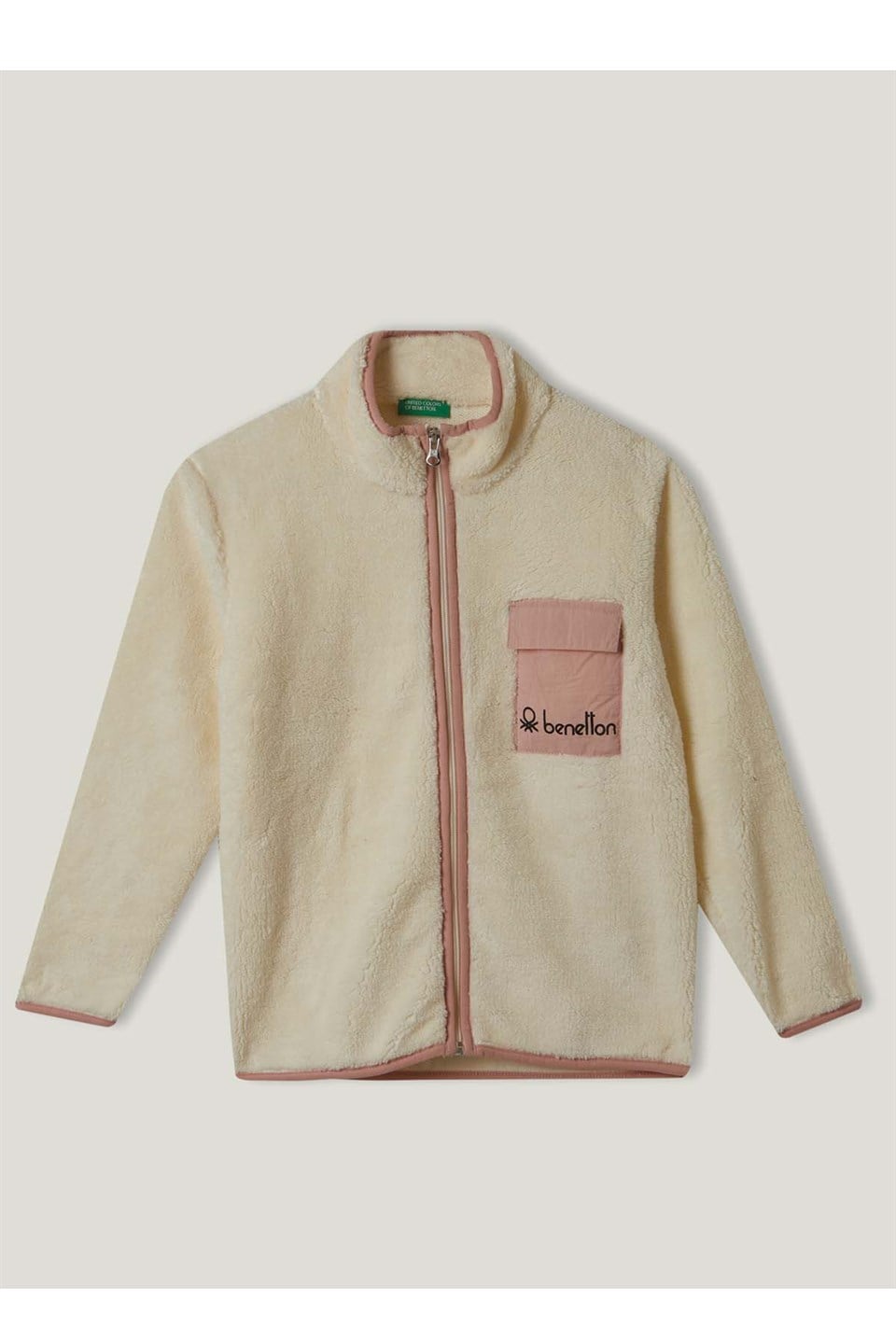 Benetton Logolu Polar Sweat Ceket