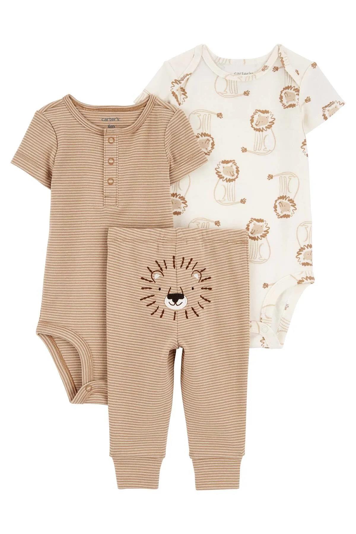 Carter's Erkek Bebek Body Pantolon Set 3'lü Takım
