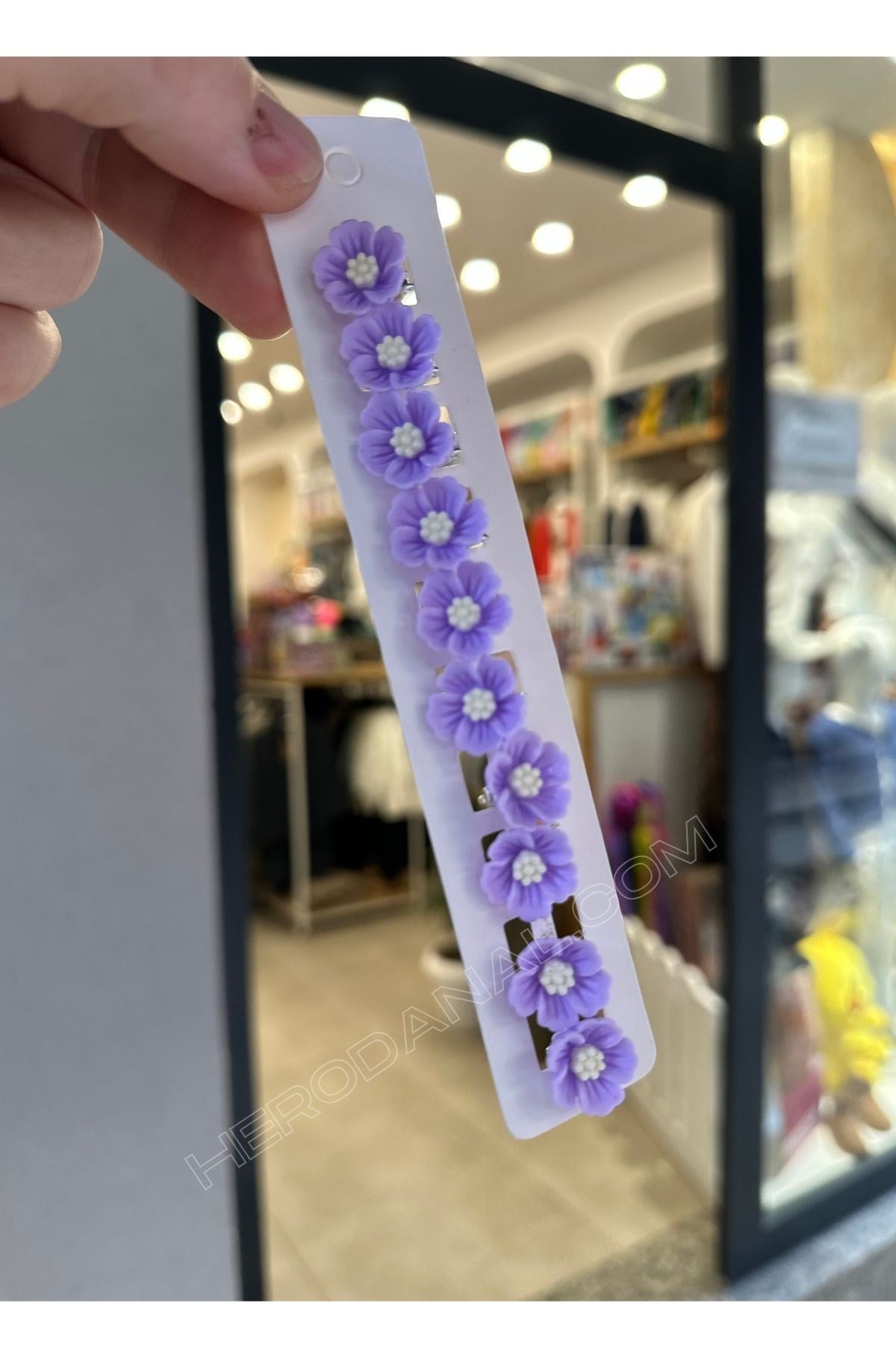 Çiçek Trend Saç Küpesi 10'lu - Mor