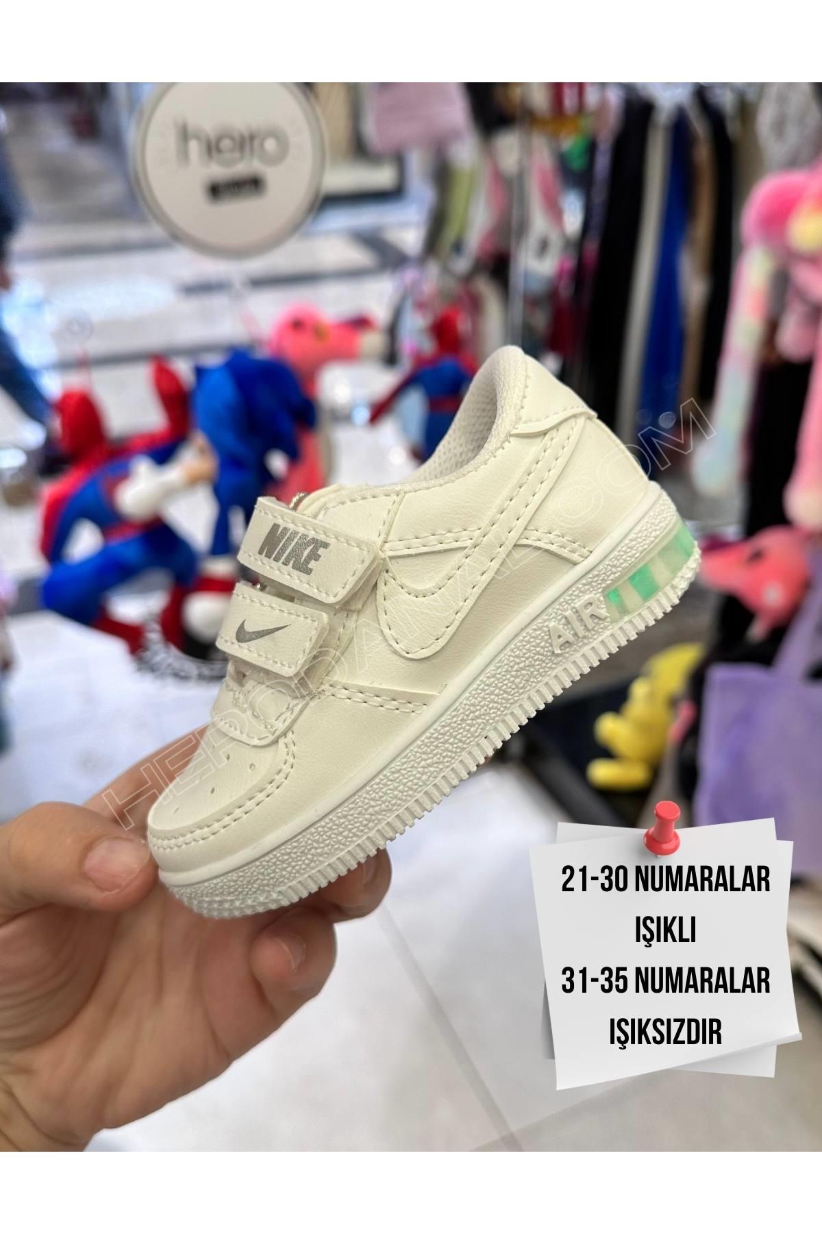 Çocuk Air Spor Ayakkabı 21-30 Nuamaralar Işıklı - Beyaz