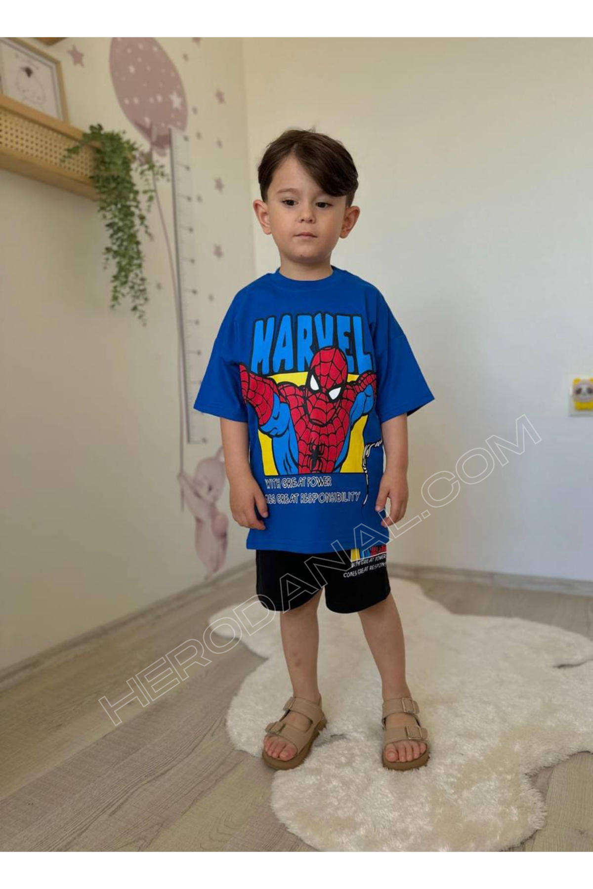 Çocuk Baskılı Şort & T-shırt 2'li Takım - Model 28
