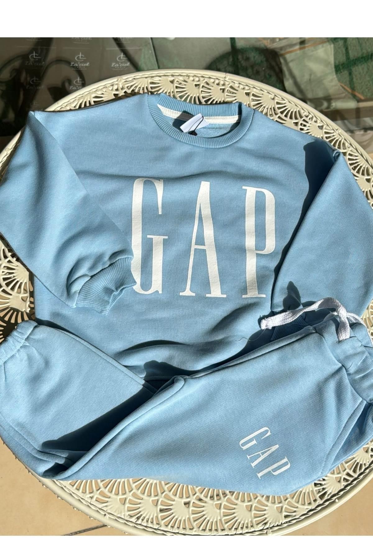 Çocuk Owersize Unisex 2'li Takım - Mavi