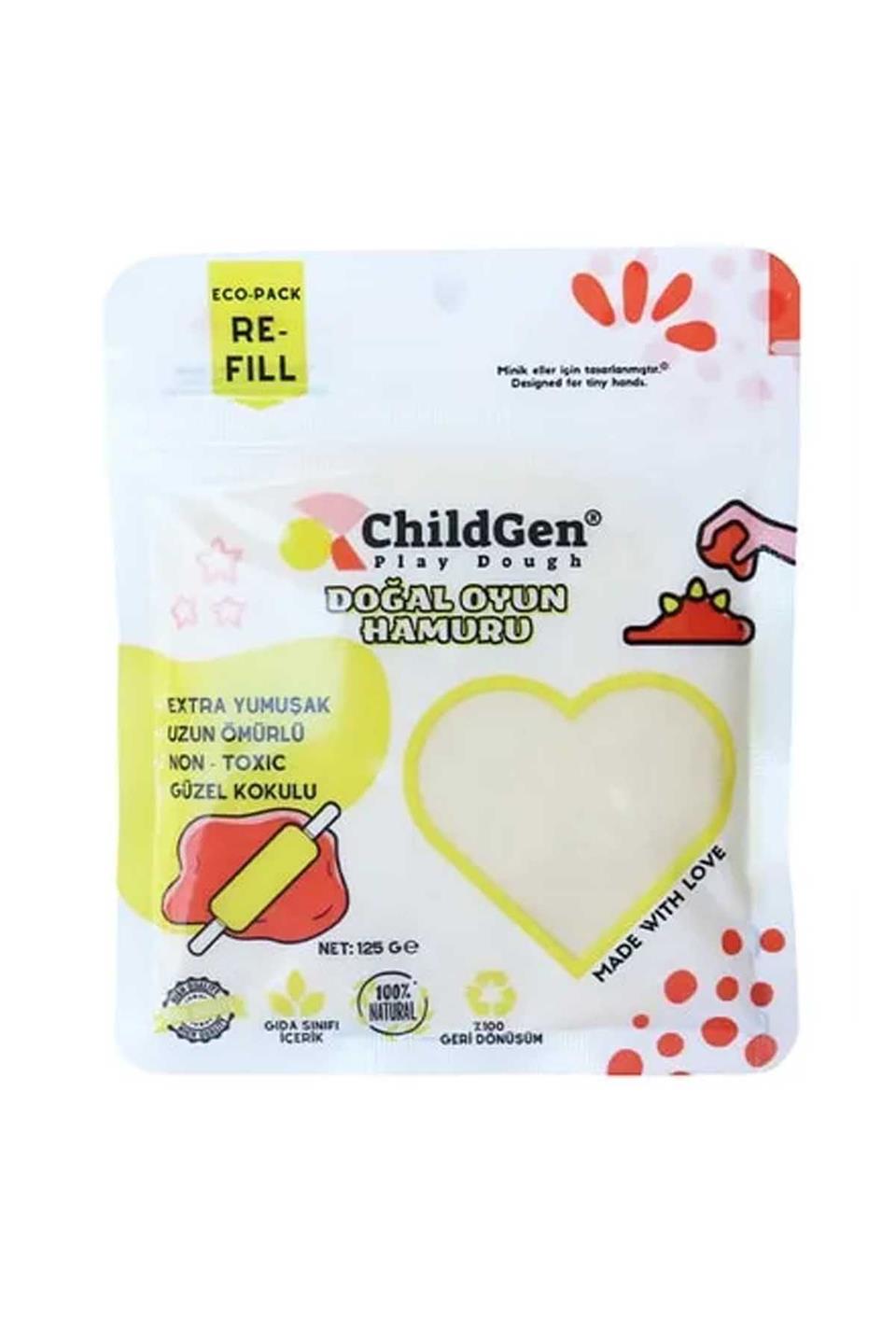 Doğal Oyun Hamuru 125 Gr Vakumlu Kartuş Paket - Beyaz