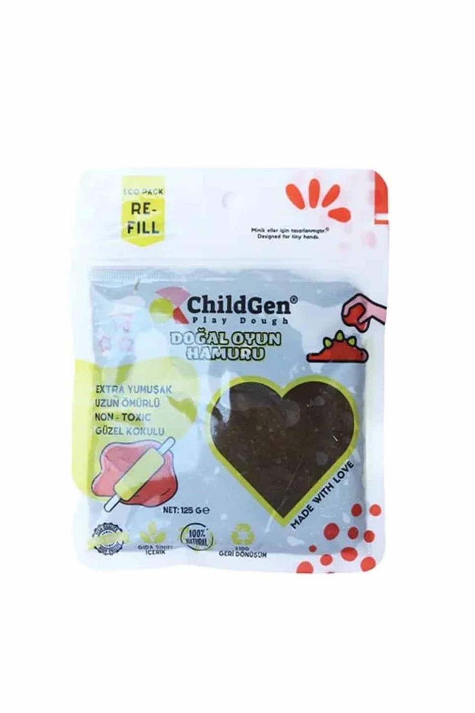 Doğal Oyun Hamuru 125 Gr Vakumlu Kartuş Paket - Kahverengi