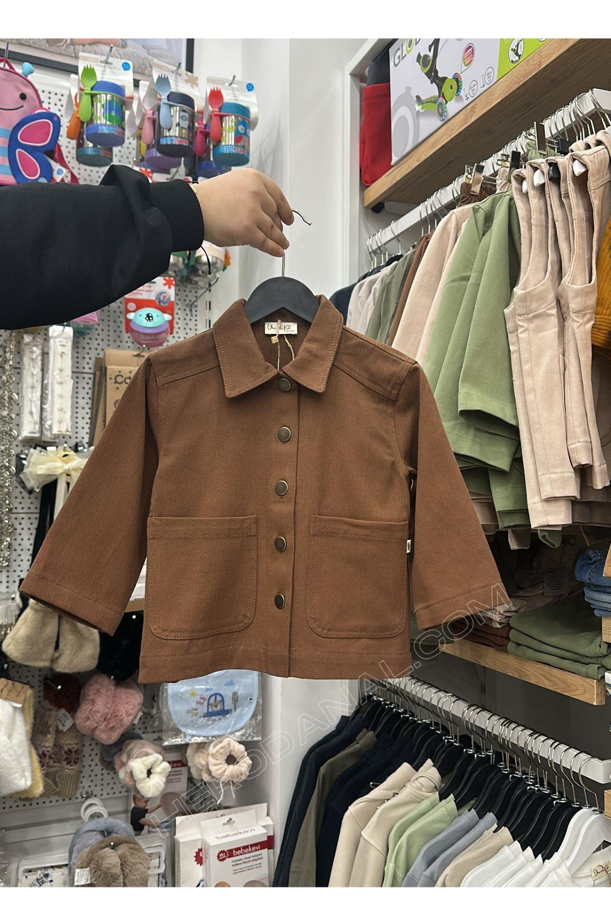 Erkek Çocuk  Gabardin Ceket - Kahve