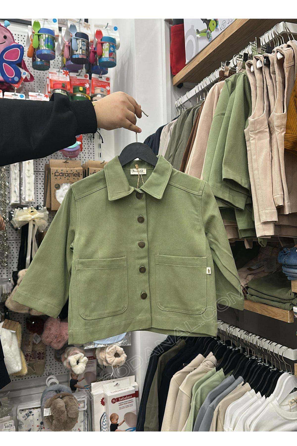 Erkek Çocuk  Gabardin Ceket - Yeşil
