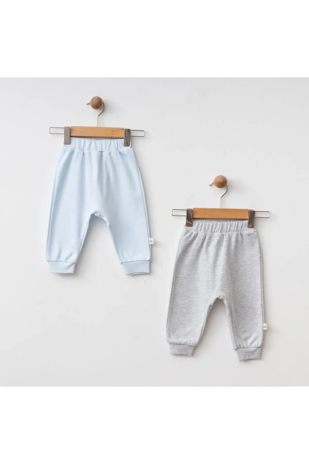 Eslenza Bebek 2'li Bady Pantolon - Bebe mavi - Gri