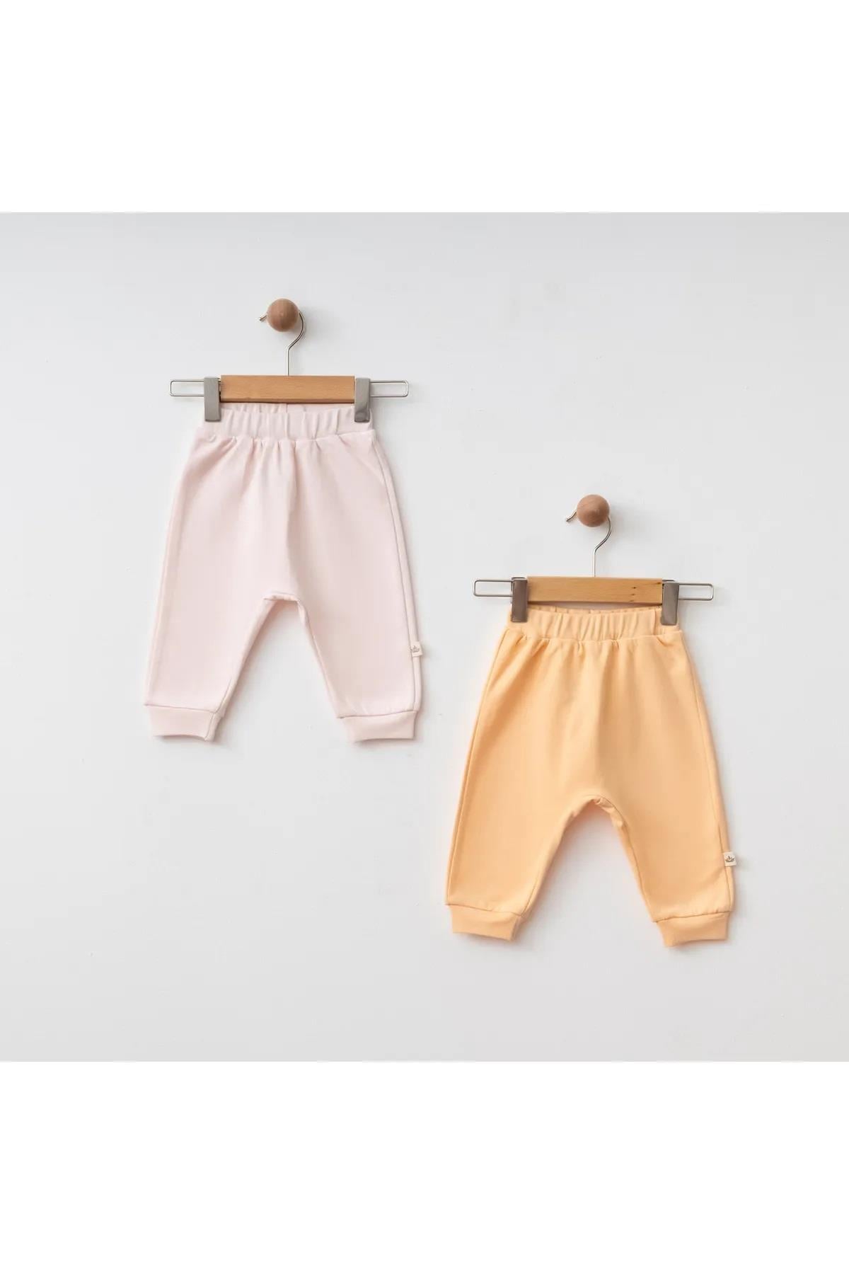 Eslenza Bebek 2'li Bady Pantolon - Pembe ve Somon