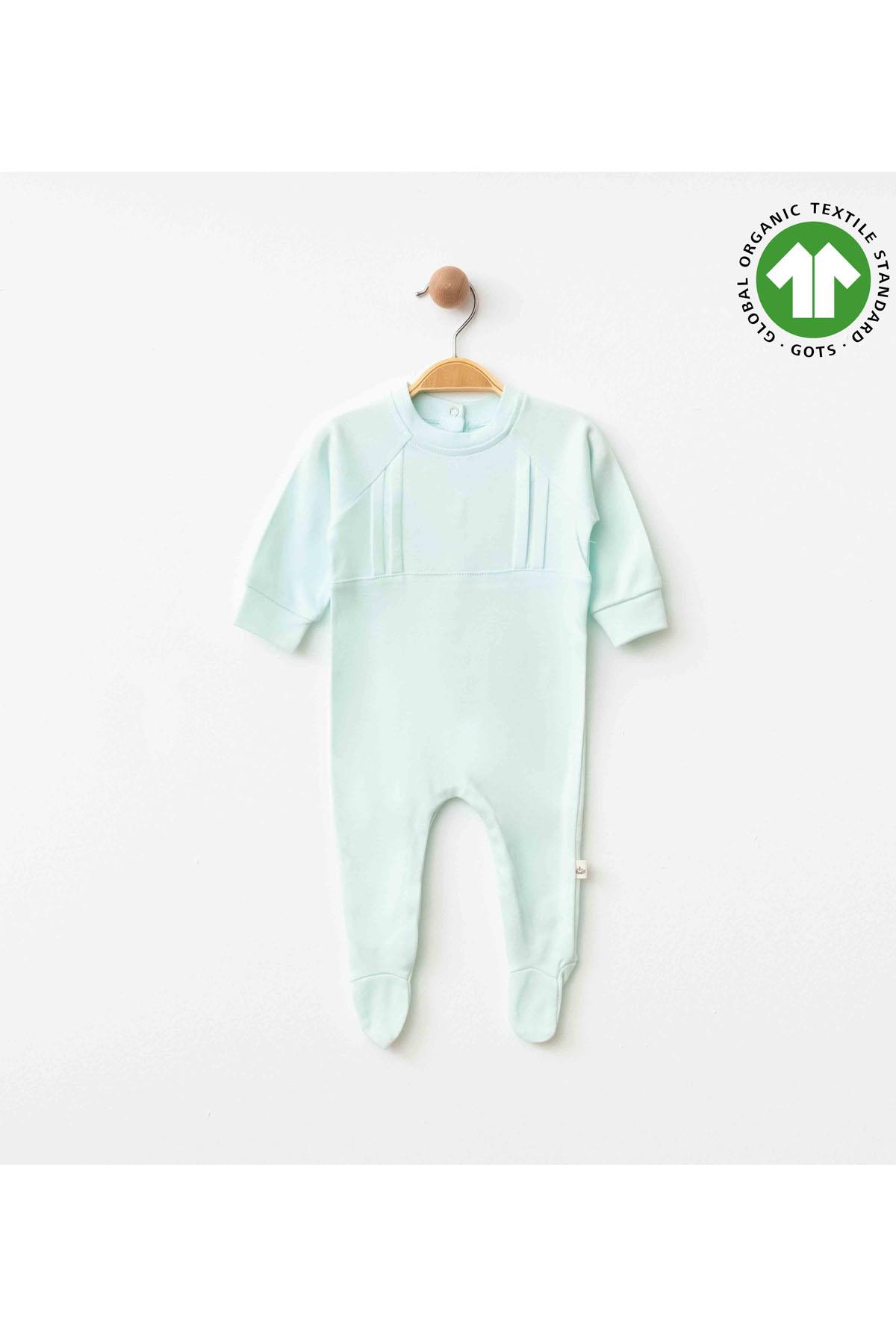 Eslenza Organik Patikli Erkek Bebek Tulum - Bebe Mavi