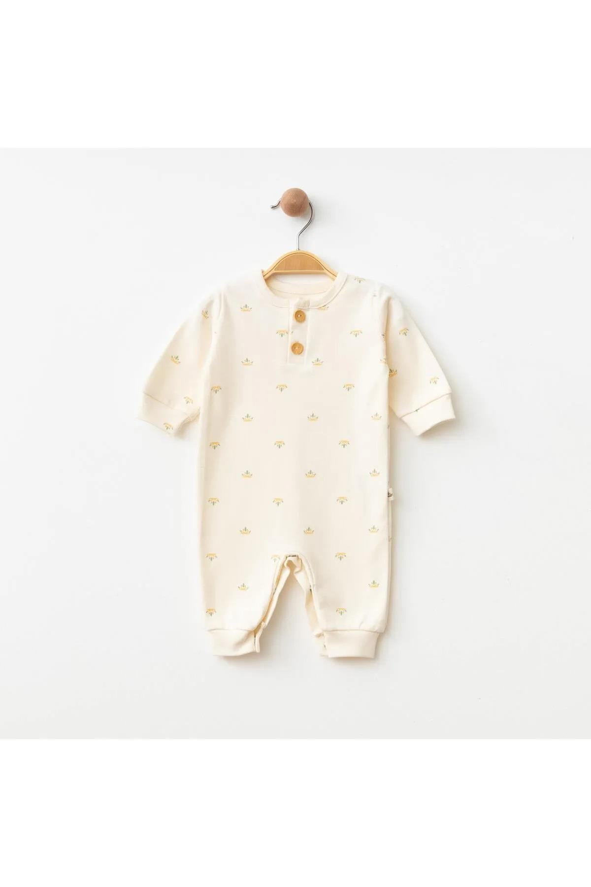 Eslenza Organik Unisex Bebek Tulum - Desenli
