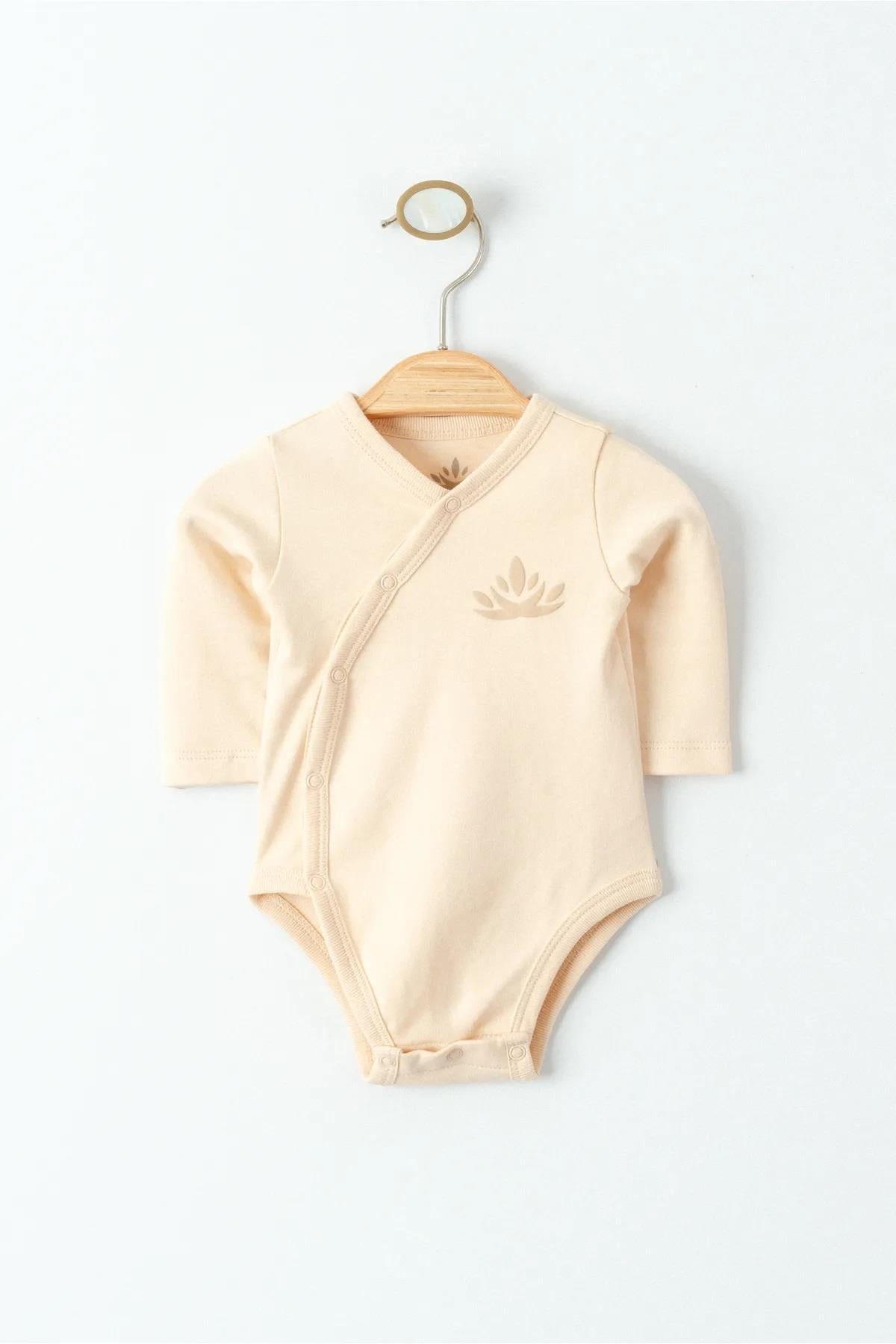 Eslenza Organik Unisex Organik Bebek Body - Bej