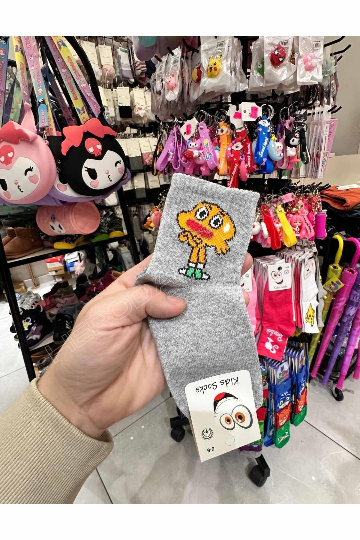 Gumball Soket Çocuk Soket Çorap -  Gri