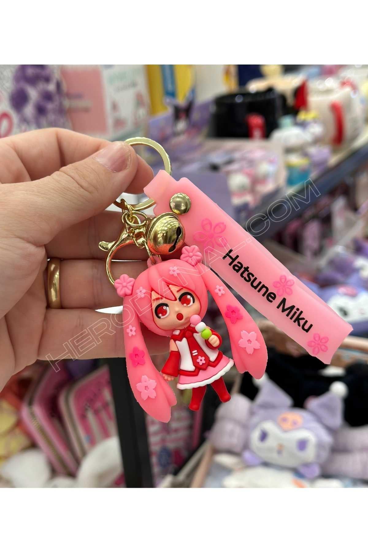Hatsune Miku Zilli İri Boy Silkon Anahtarlık - Model 3
