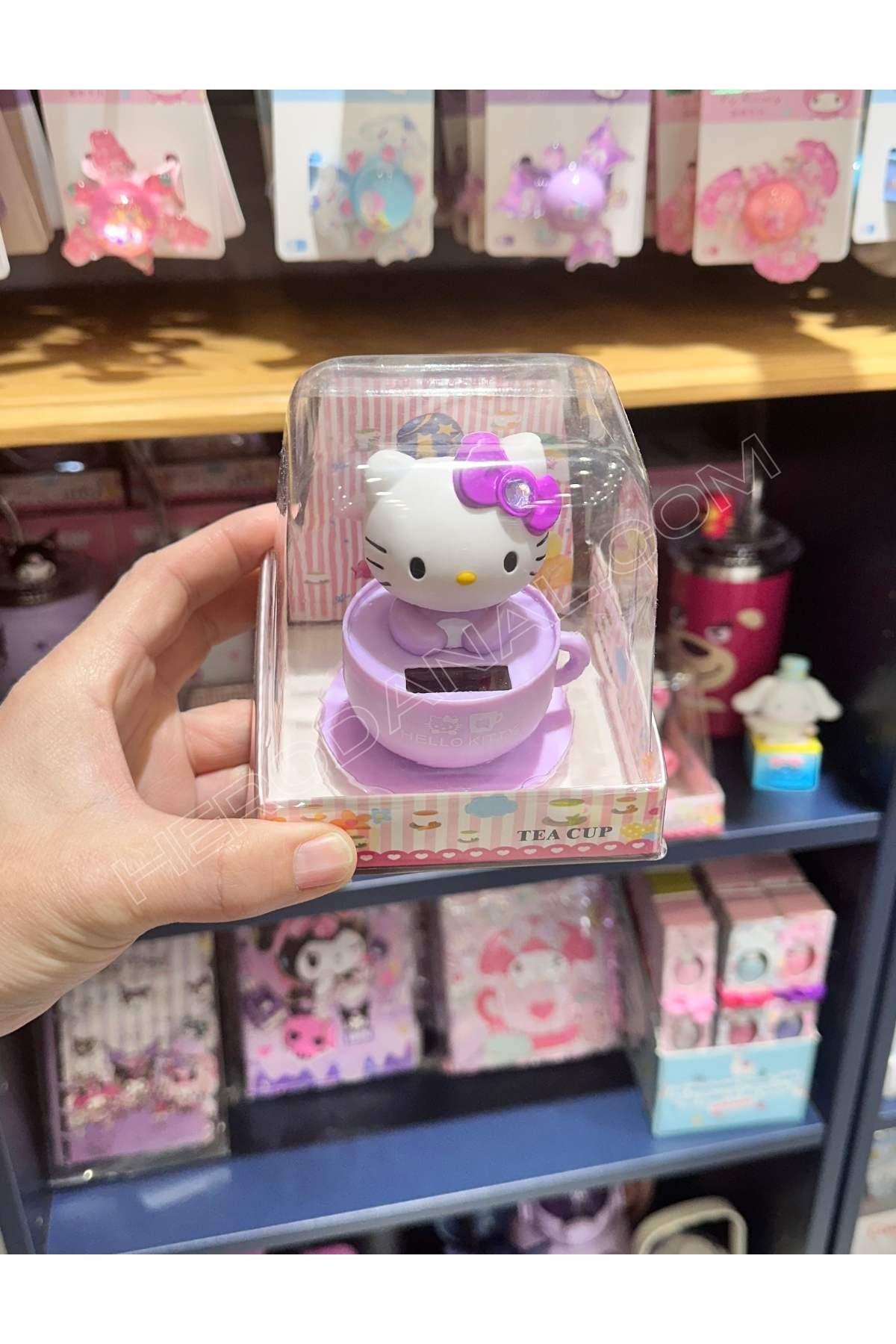 Hello Kitty Güneş-Işık Enerjisi İle Sallanan Kafa Figür Aksesuar - Mor