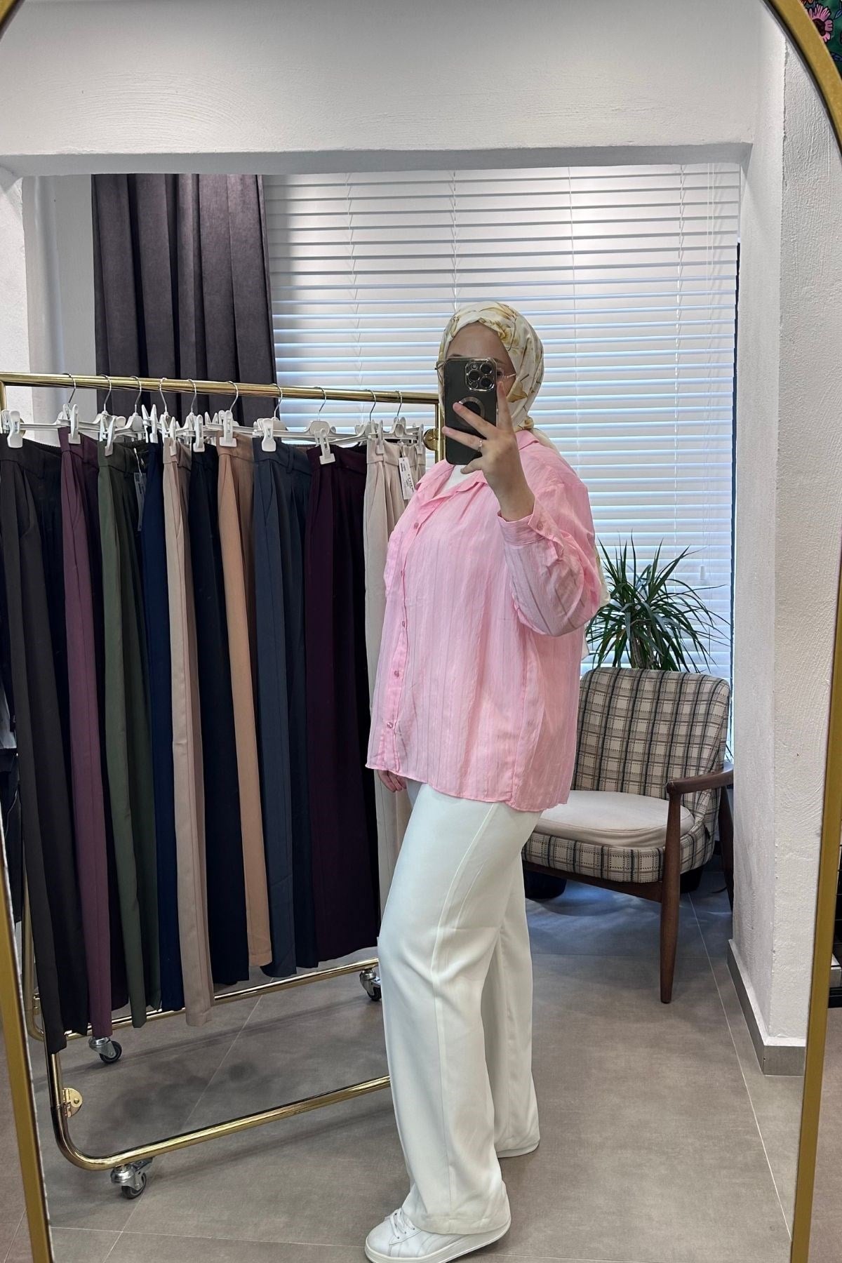Kadın Premium Seri Beli Lastikli Bol Pallazzo Pantolon -Beyaz