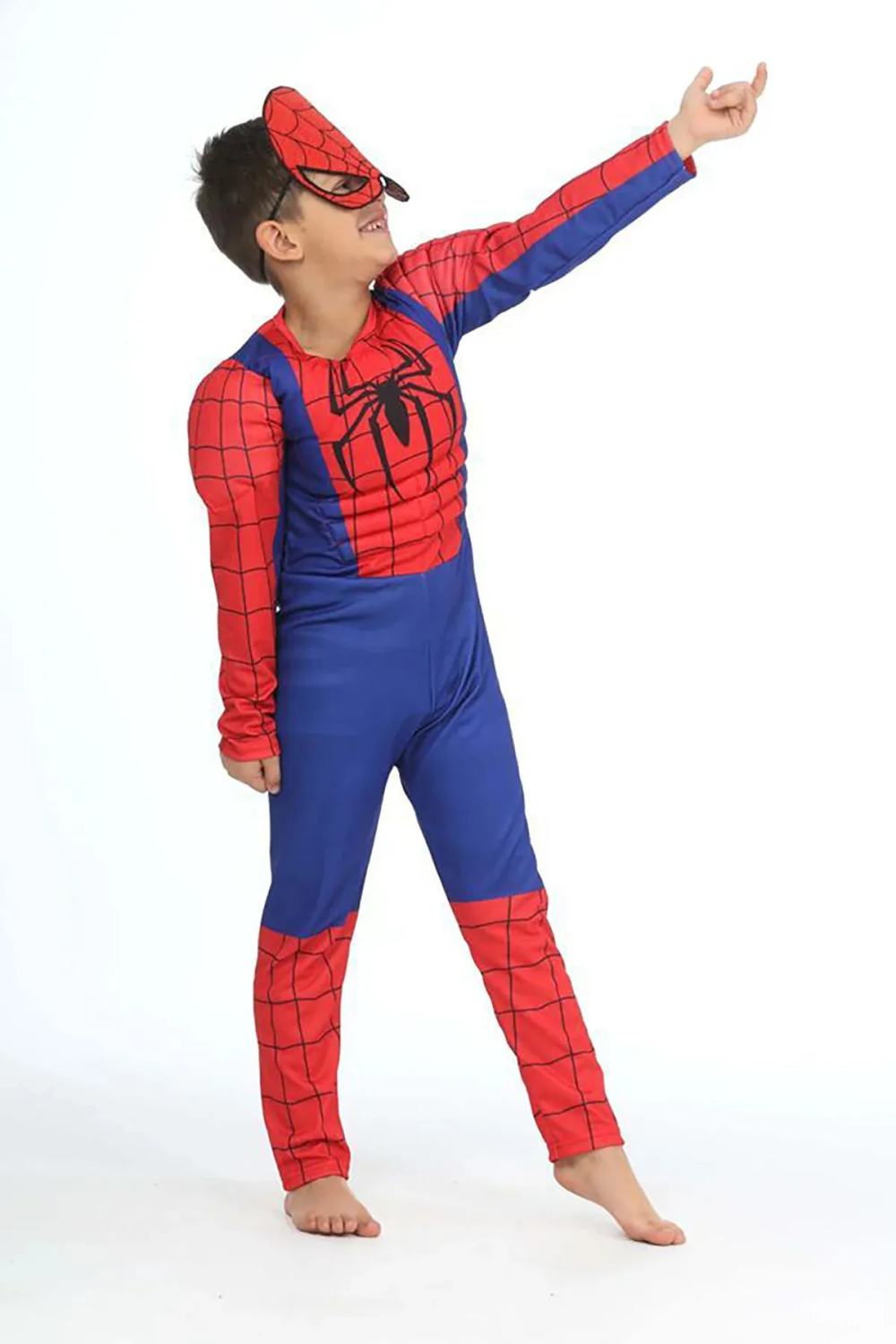 Kaslı Spiderman Kostümü Örümcek Adam Maskeli Çocuk Kostümü