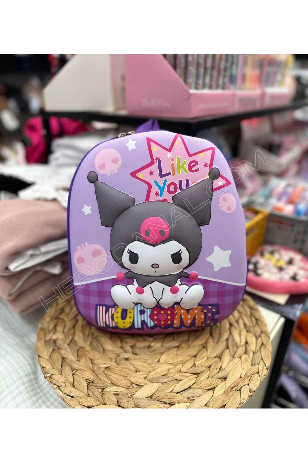 Kuromi 3D Kabartmalı Sırt Çantası 28 cm