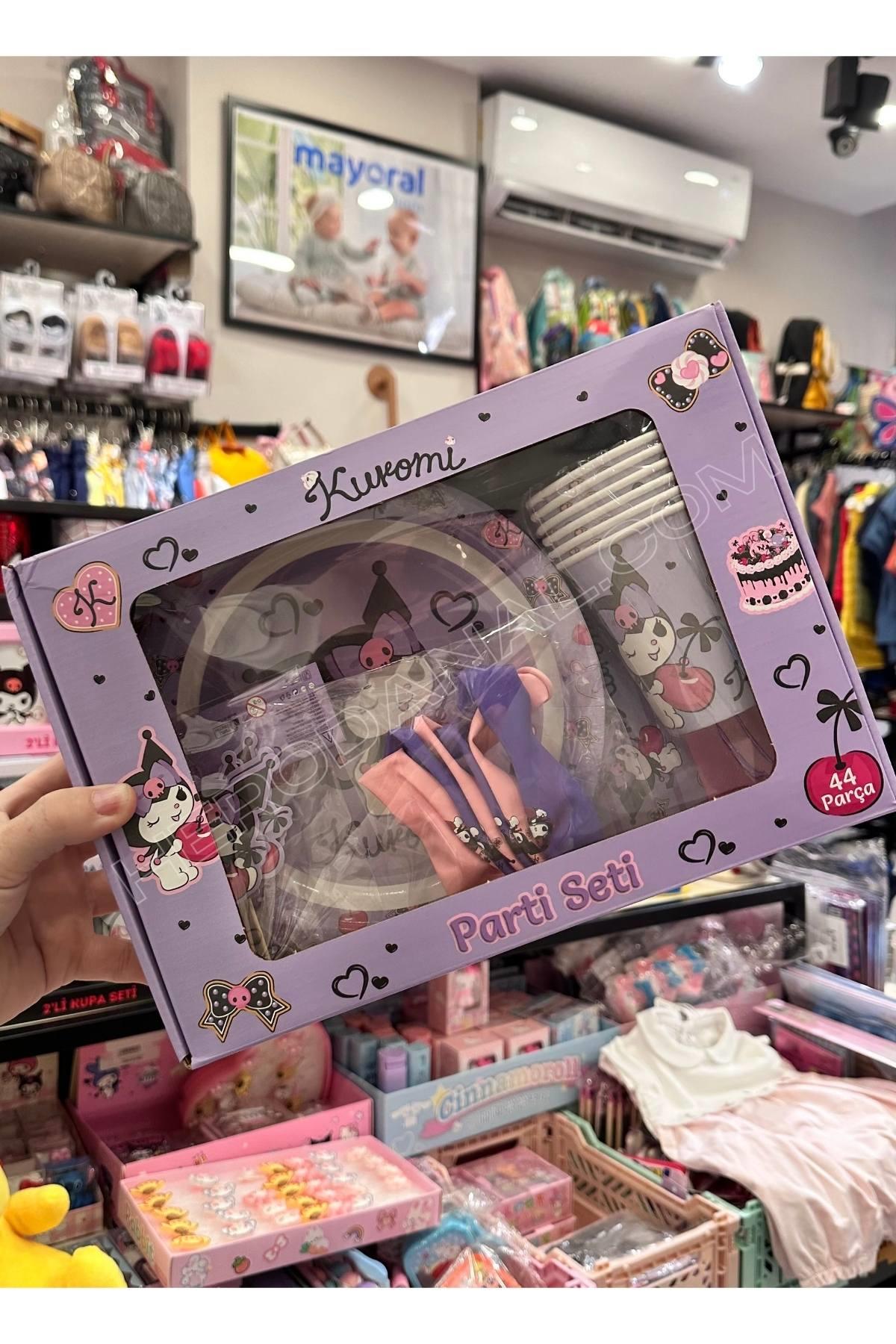 Kuromi 44 Parça Parti Seti - Mor Tabaklı