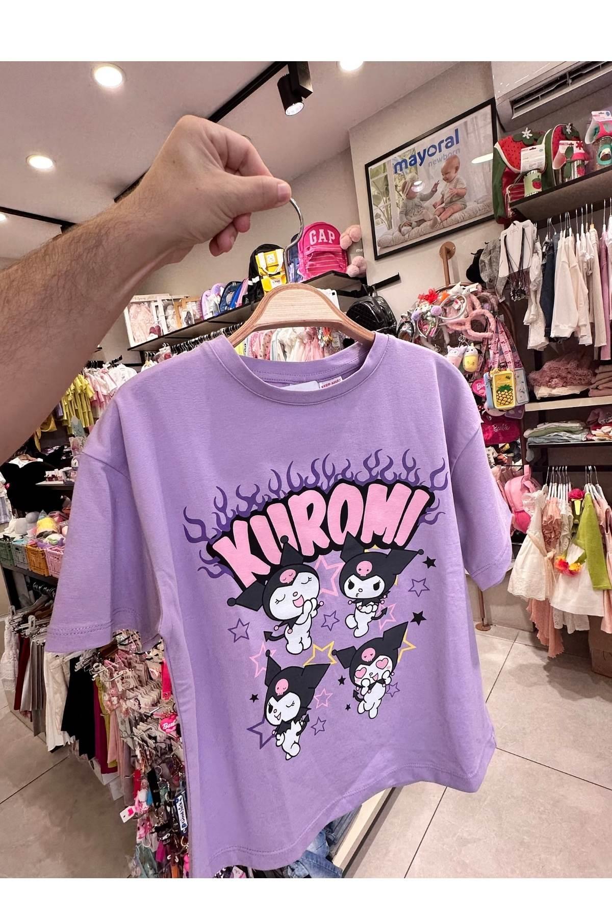 Kuromi Baskılı T-Shırt - Model 1 - Mor