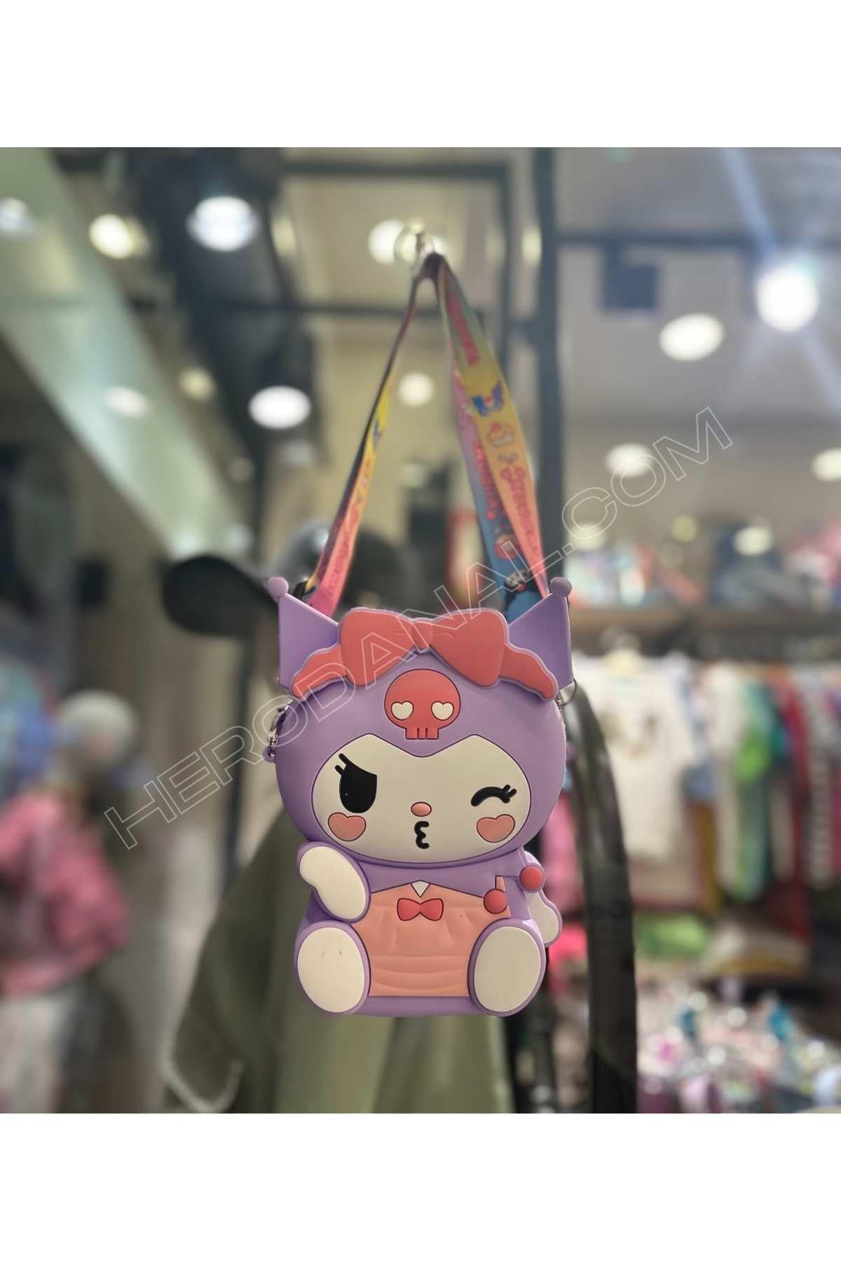 Kuromi Büyük Boy Dik Silikon Çanta - Mor