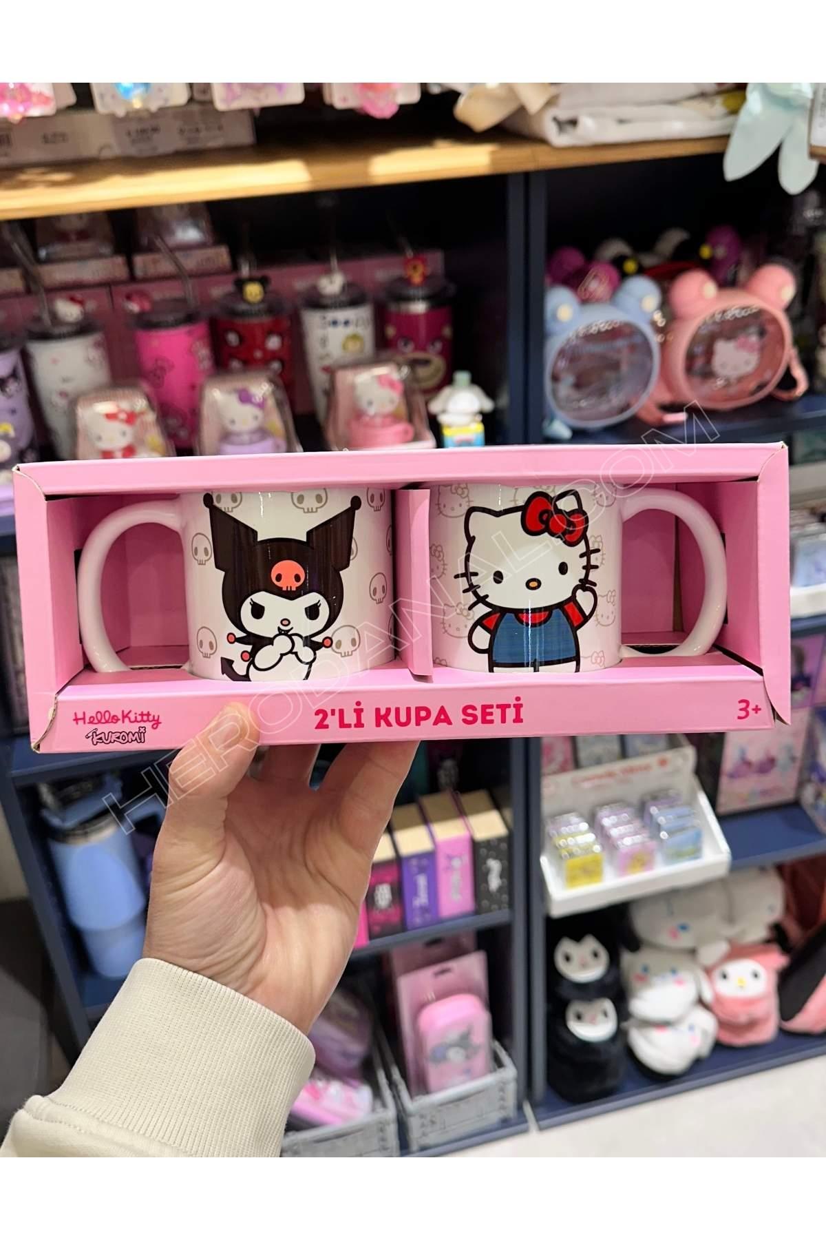 Kuromi & Hello Kitty 2'li Kupa Seti Porselen 