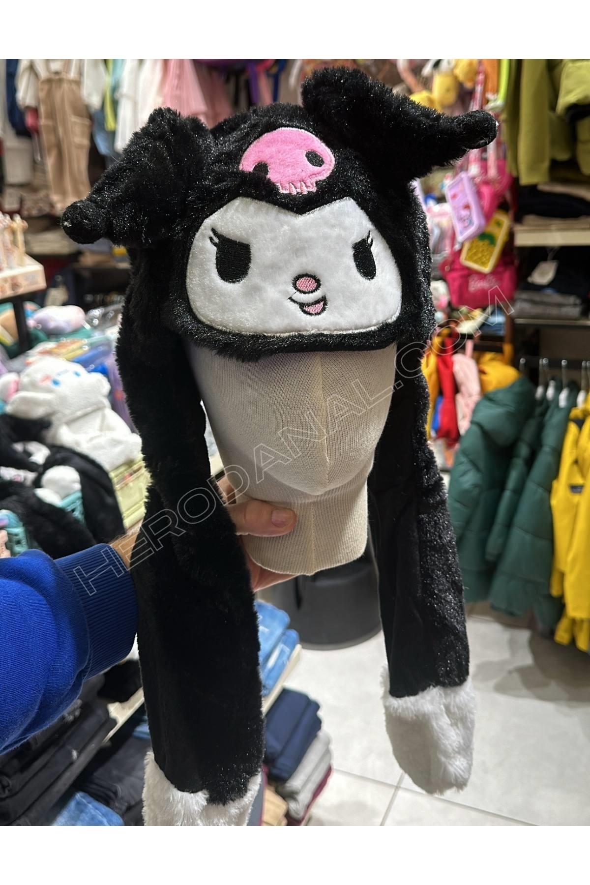 Kuromi Oynar Kulaklı Bere - Işıklı