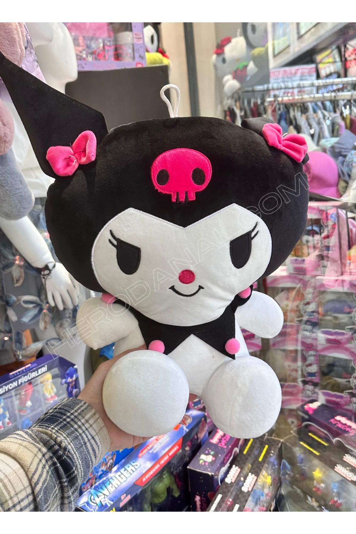 Kuromi Peluş Oyuncak - 45CM - Siyah - Fiyonk Fuşya