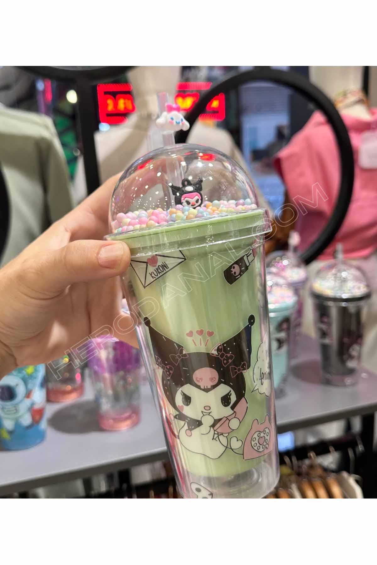 Kuromi Pipetli Fenomen Bardak - Yeşil